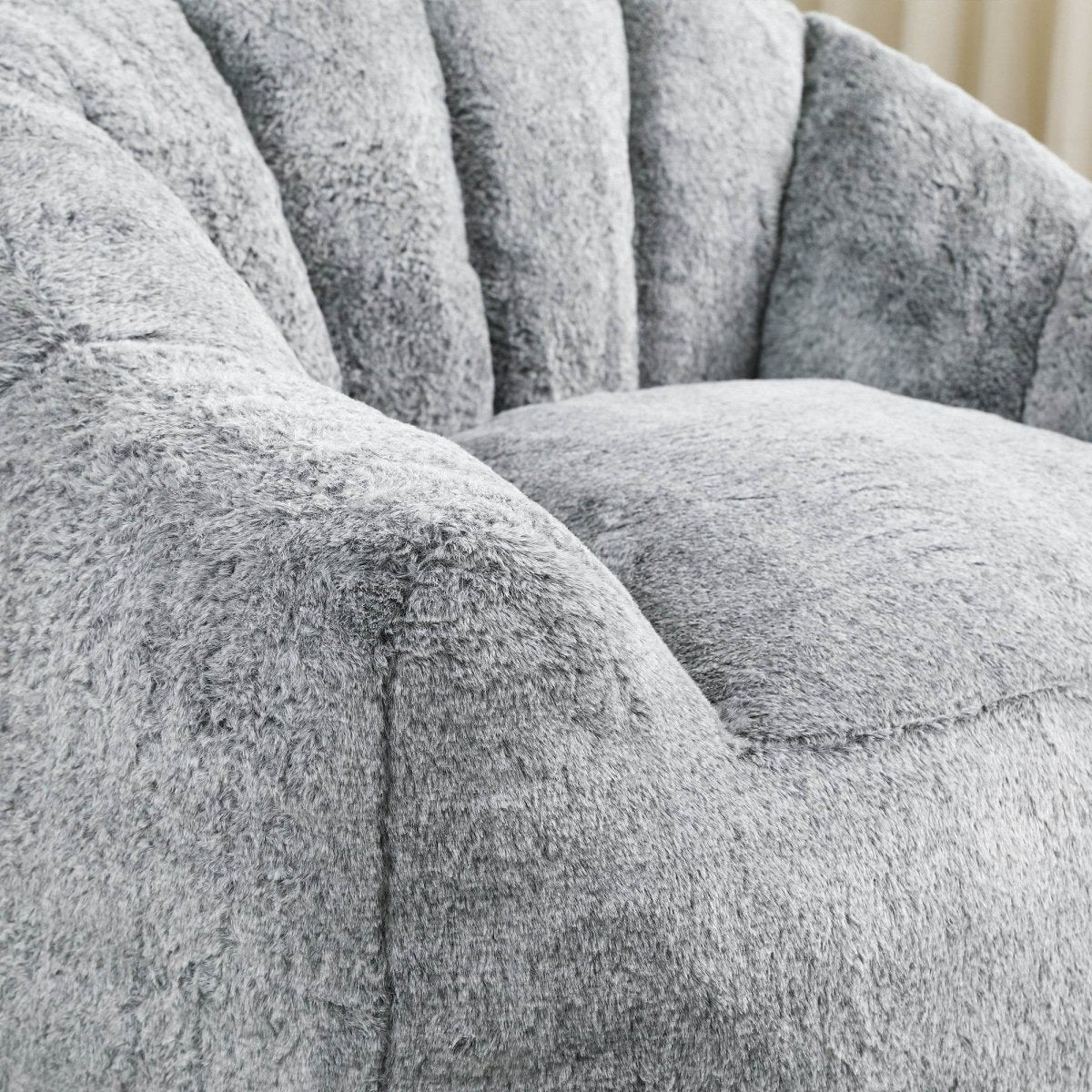 High-Density Foam Faux Fur Beanbag Chair - Sleep Galleria