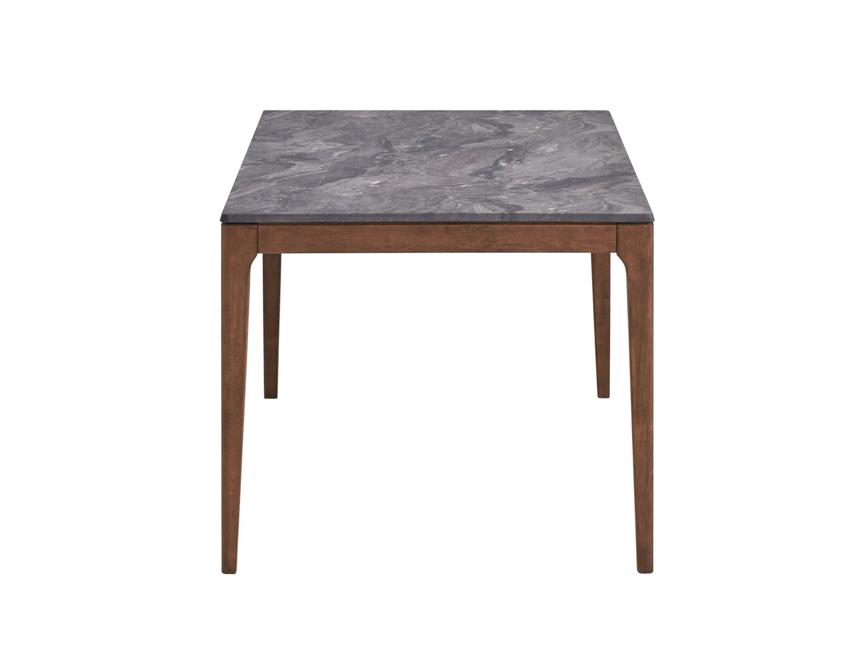 Engineered Stone Top Walnut Finish Dining Table - Omega Lifestyles