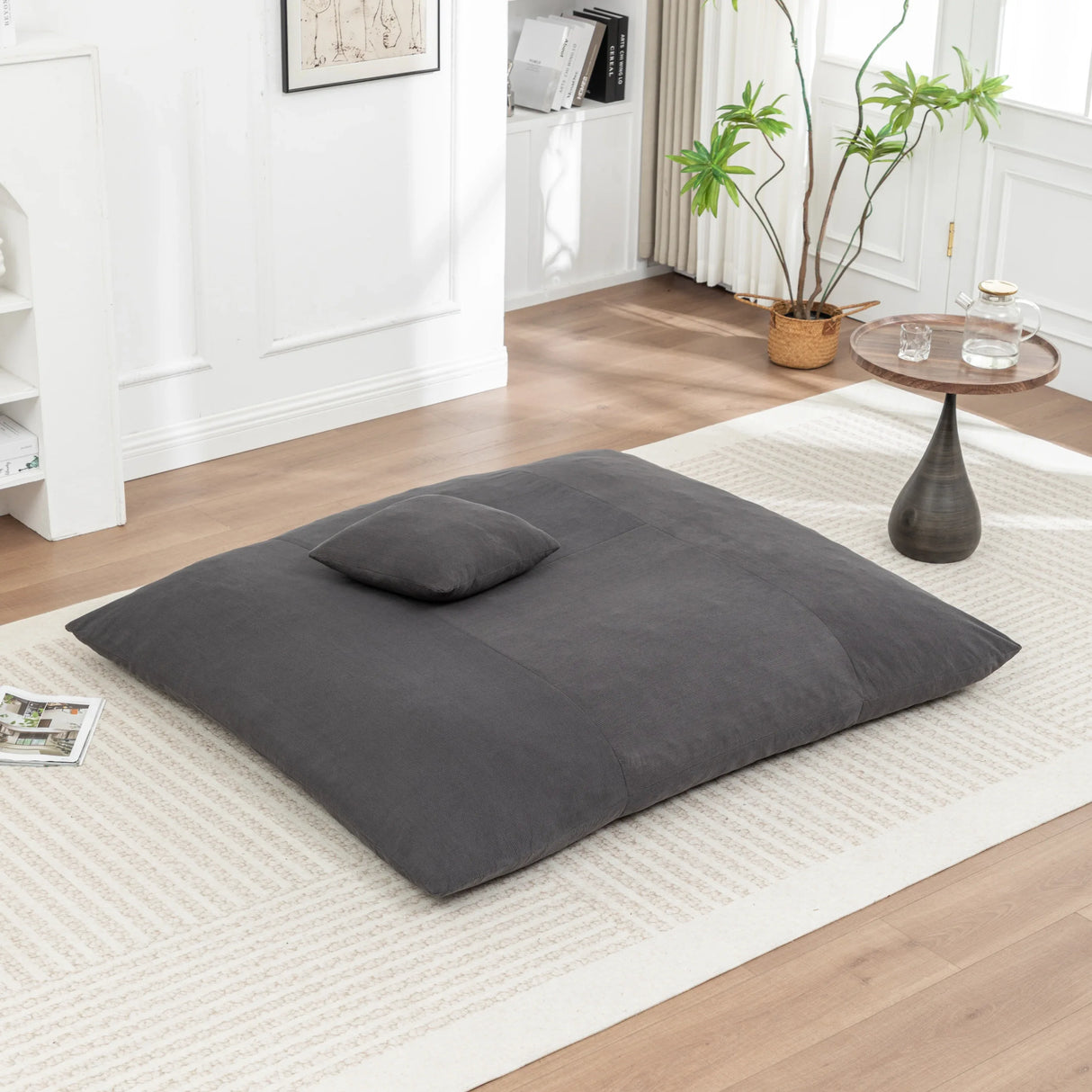 Soft Corduroy Foam Floor Bean Bag Chair - Omega Lifestyles