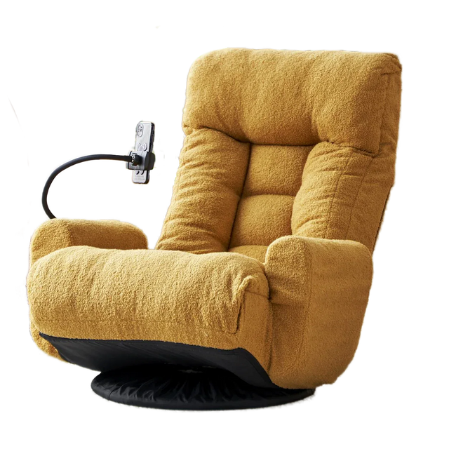 Adjustable Yellow Soft Plush Swivel Lounge Chair - Omega Lifestyles