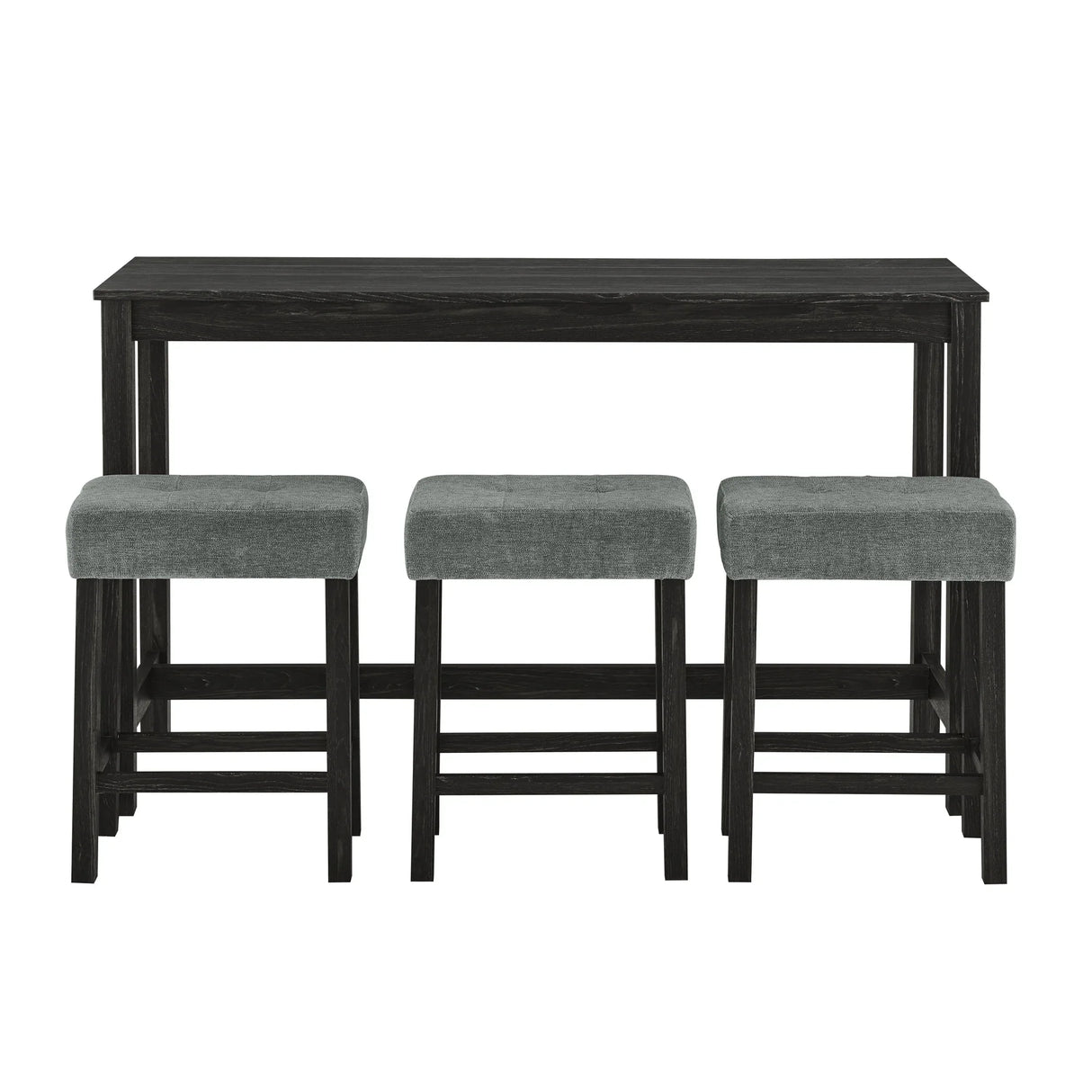59-Inch Industrial Solid Wood Bar Table And Stools Set - Omega Lifestyles