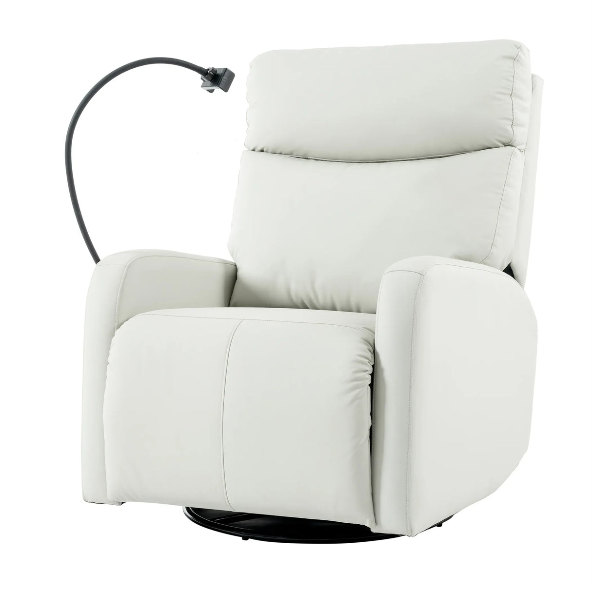 Modern Light Gray PU Rocking Recliner Chair With Footrest - Omega Lifestyles