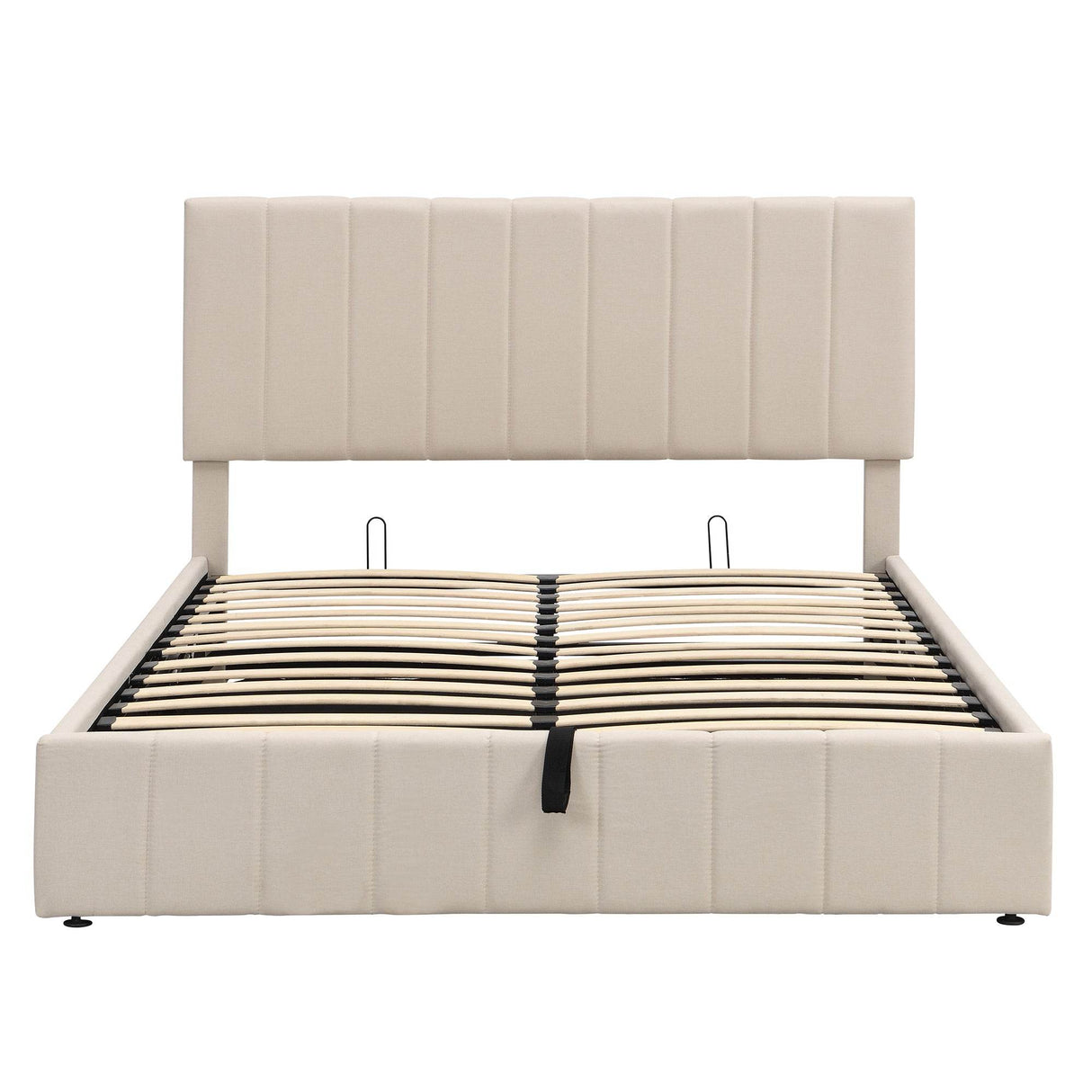 Queen Upholstered Platform Bed With Hydraulic Storage System - Omega Lifestyles