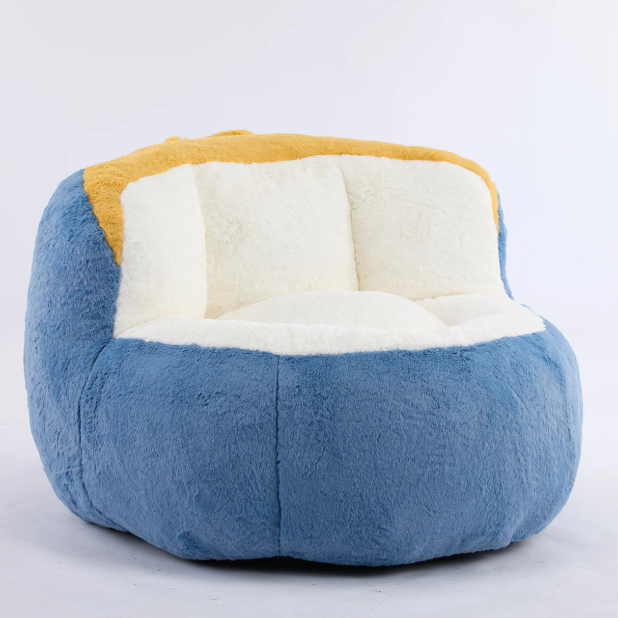 Multicolor Faux Fur Oversized Foam Filled Bean Bag Chair - Omega Lifestyles