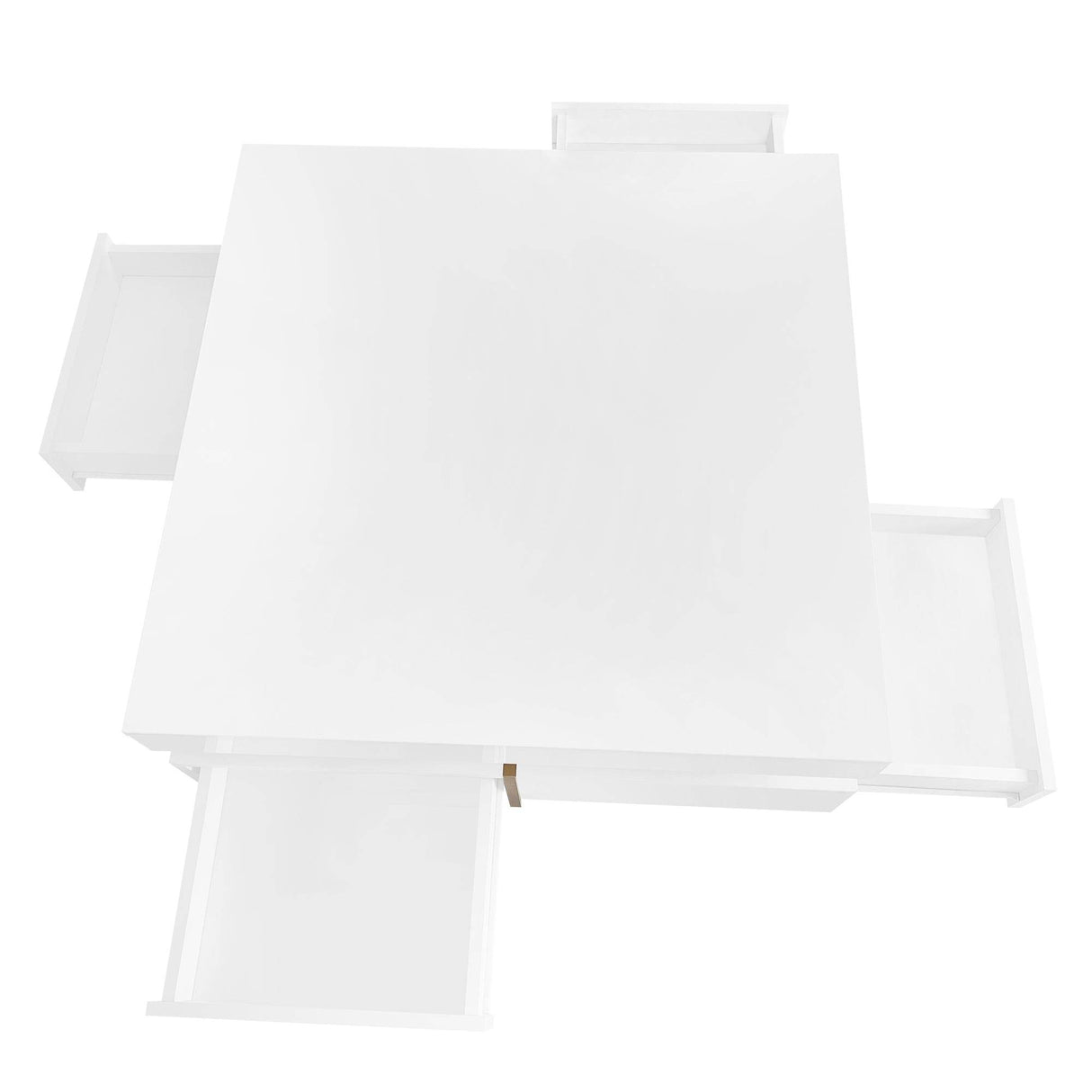 Modern High Gloss White Coffee Table With Drawers - Sleep Galleria
