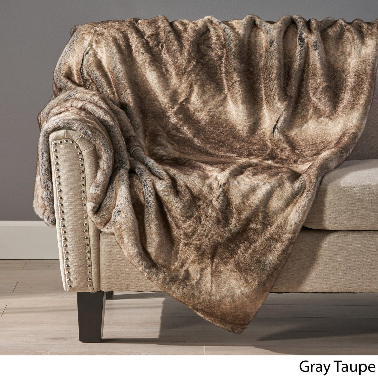 Brown Faux Fur Soft Cozy 50x60 Inch Throw Blanket - Omega Lifestyles