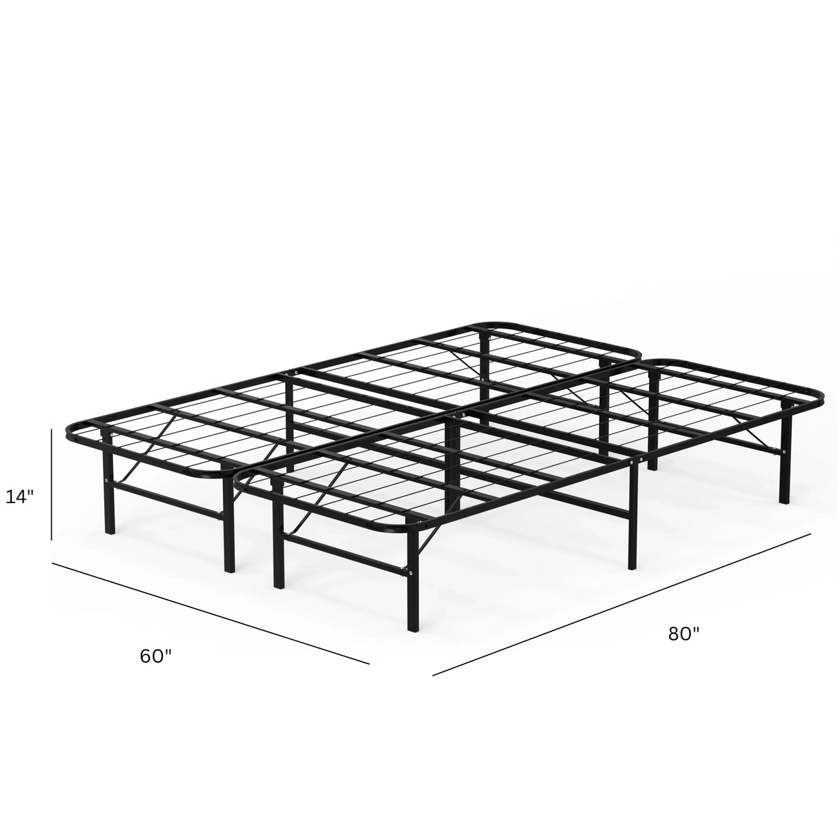 Queen Steel High Rise Platform Bed Frame Foundation - Omega Lifestyles