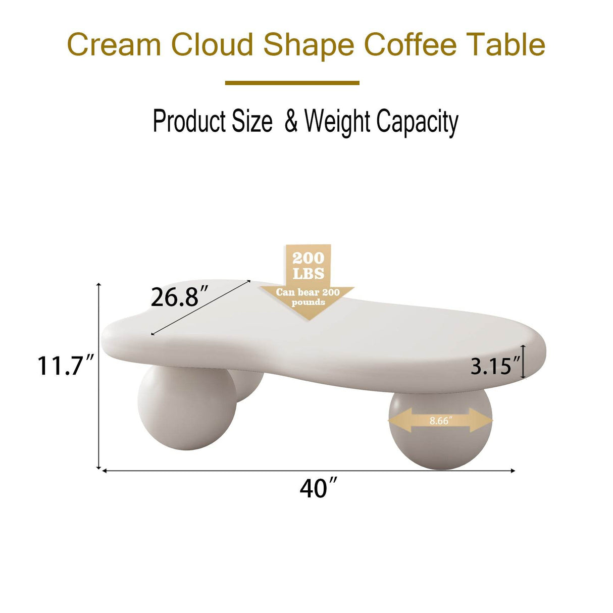 Modern 40-Inch Cloud Shaped Lacquered Coffee Table - Sleep Galleria