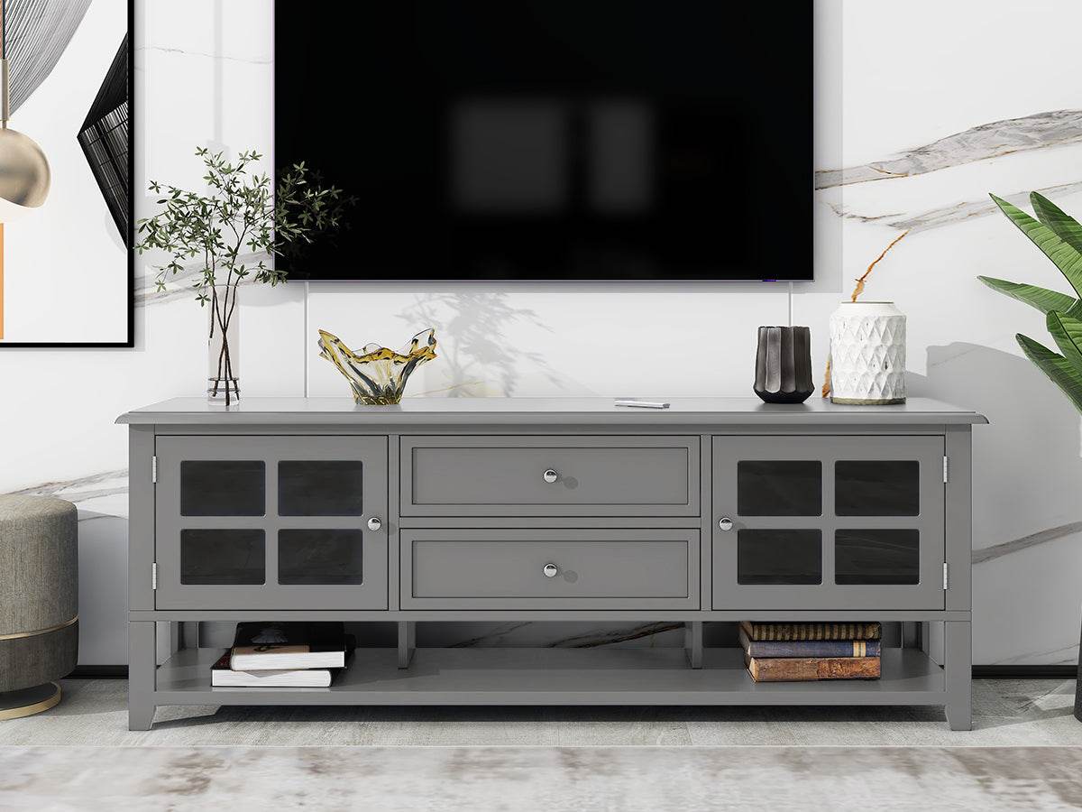Modern Grey MDF TV Stand With Storage Cabinet - Sleep Galleria