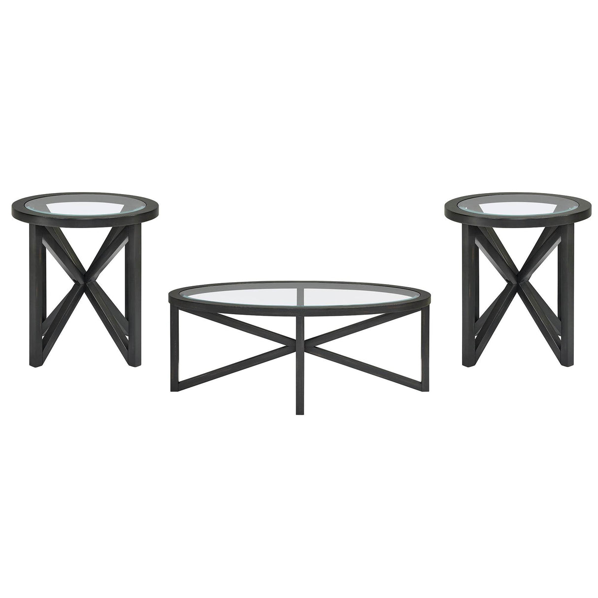 Modern Round Tempered Glass Coffee Table With Wood Base - Sleep Galleria