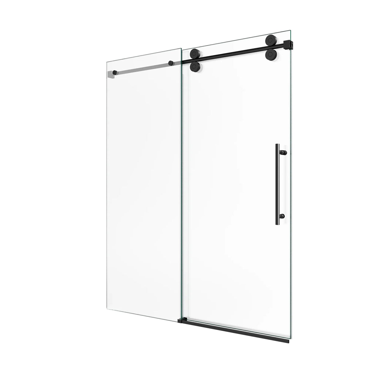 Frameless Matte Black 8mm Tempered Glass Shower Door - Omega Lifestyles