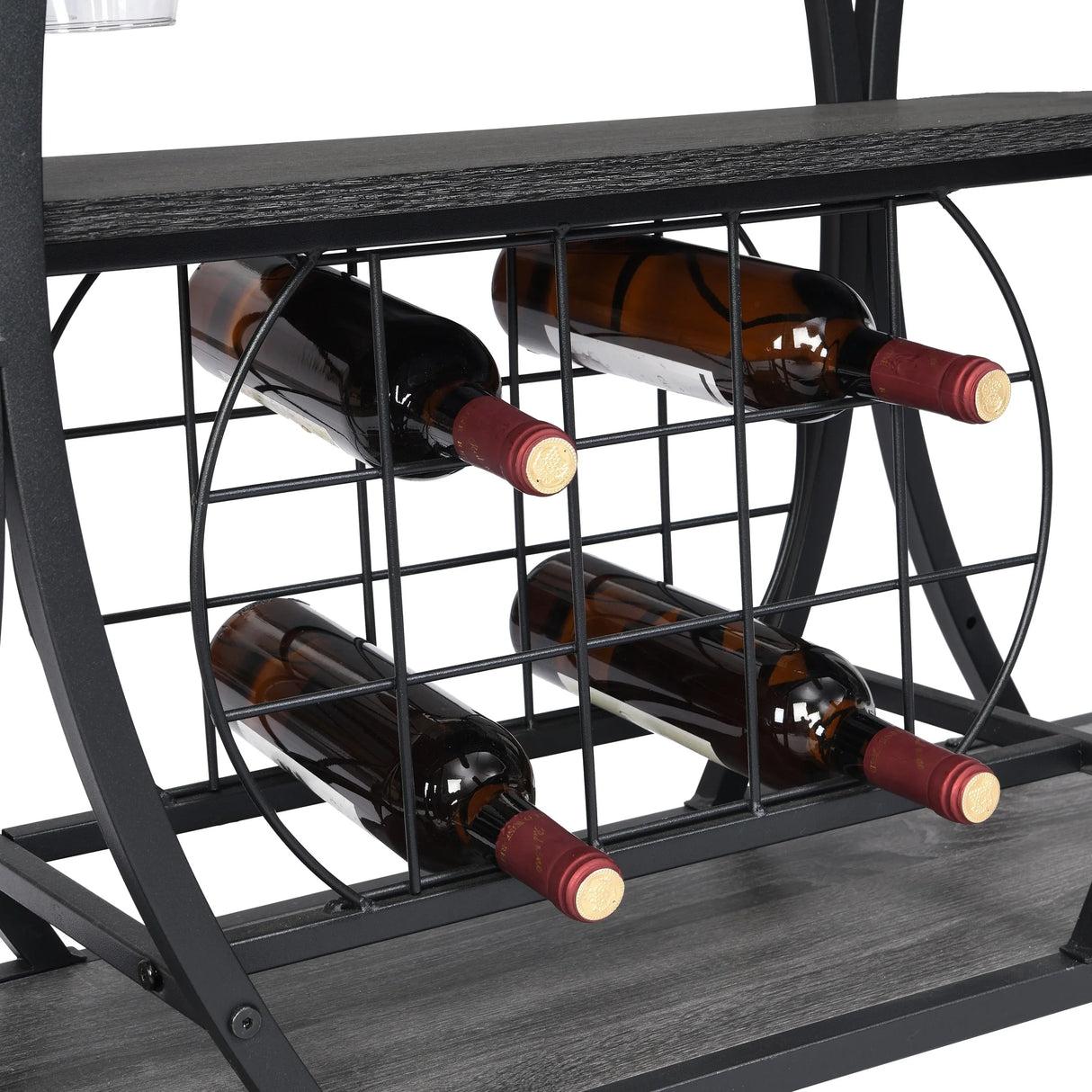 Industrial Style Mobile Iron 3-Tier Bar Cart With Casters - Omega Lifestyles