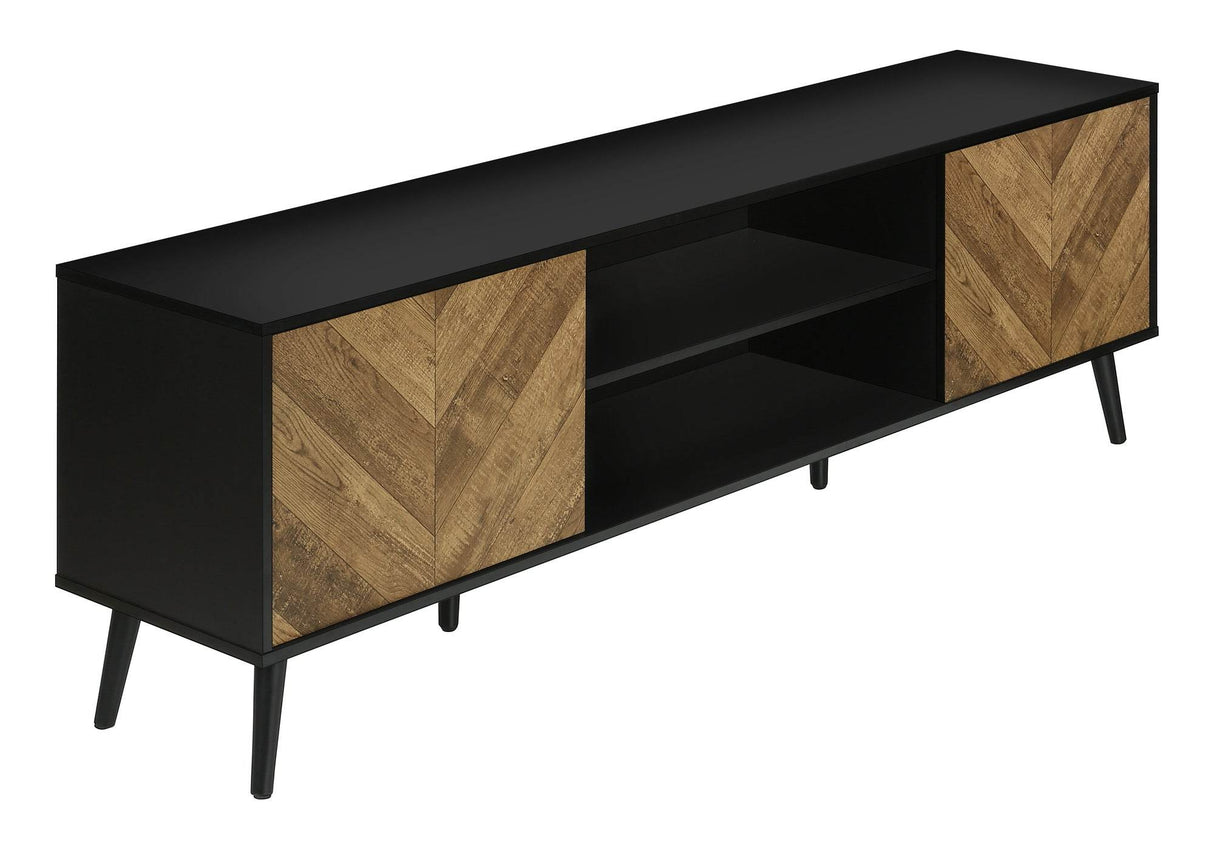 72-Inch Contemporary Brown And Black TV Stand Console - Sleep Galleria