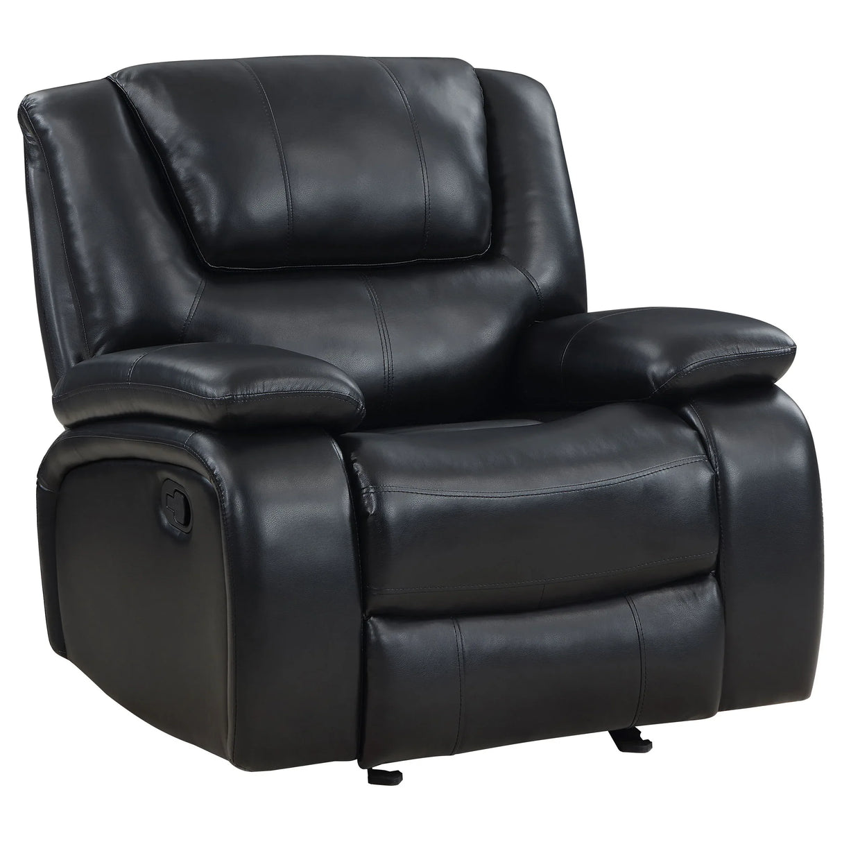 Black Upholstered Glider Recliner Chair With Recline - Omega Lifestyles