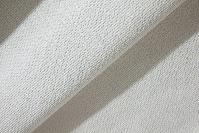 Queen Contemporary Cream White Chenille Upholstered Bed Frame - Omega Lifestyles