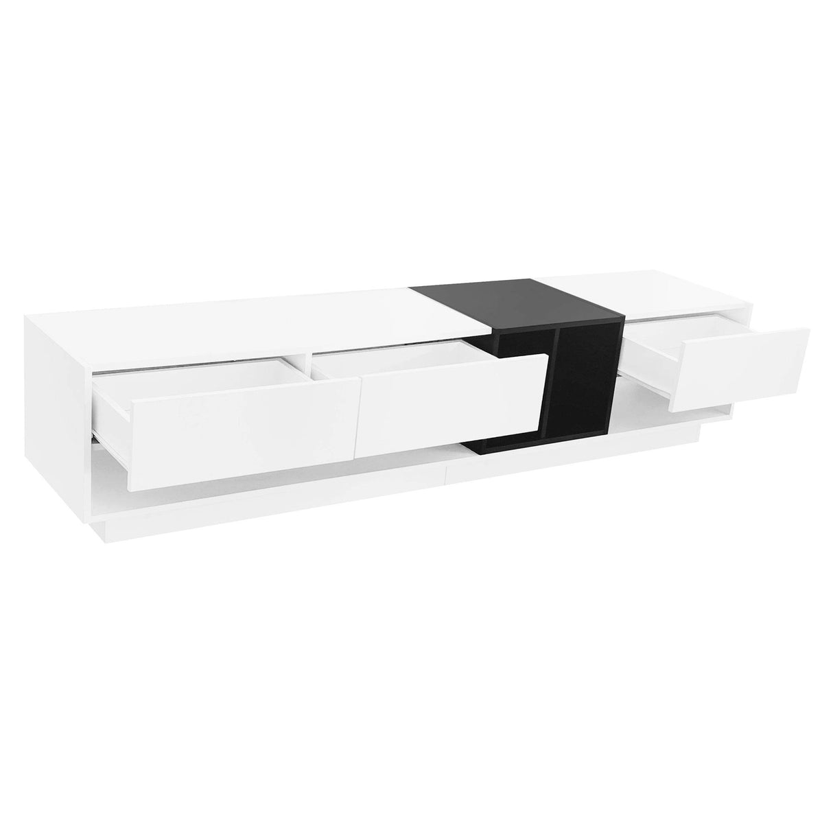 Two-Tone Particle Board White TV Stand With Storage - Sleep Galleria