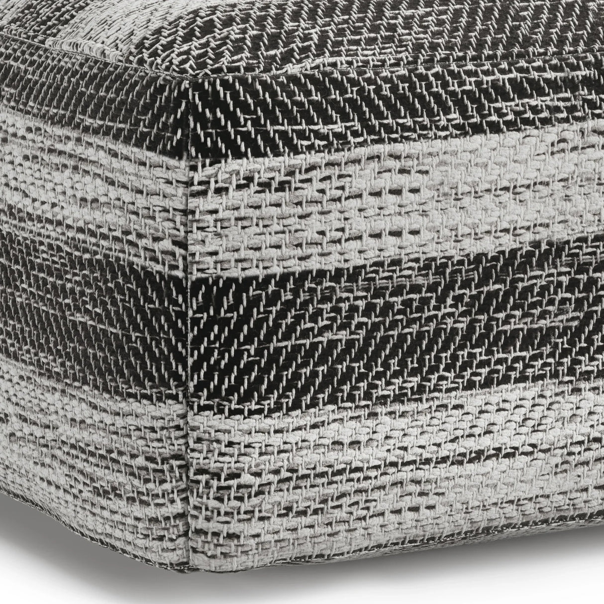 Grey Mélange Fabric Square Pouf Ottoman Seating Stool - Omega Lifestyles