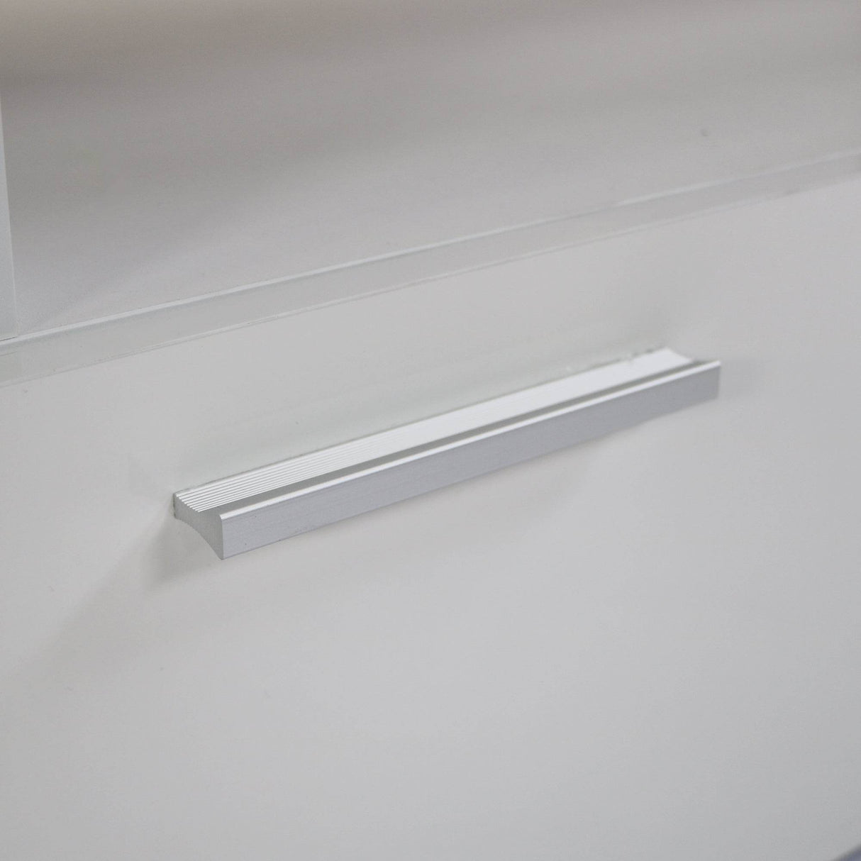 White Particle Board TV Stand With LED Lighting - Sleep Galleria