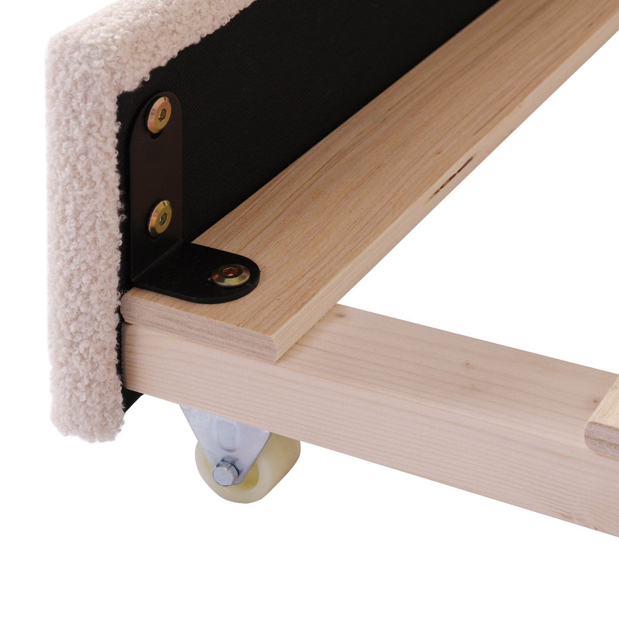 Full Teddy Fleece Upholstered Daybed With Trundle And LED Light - Omega Lifestyles