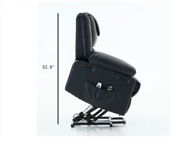 Medium-Firm Remote-Controlled Heating Massage Recliner PU Leather - Omega Lifestyles