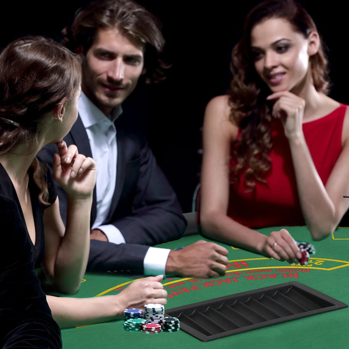 Foldable Half-Shape Professional Blackjack Poker Table - Omega Lifestyles