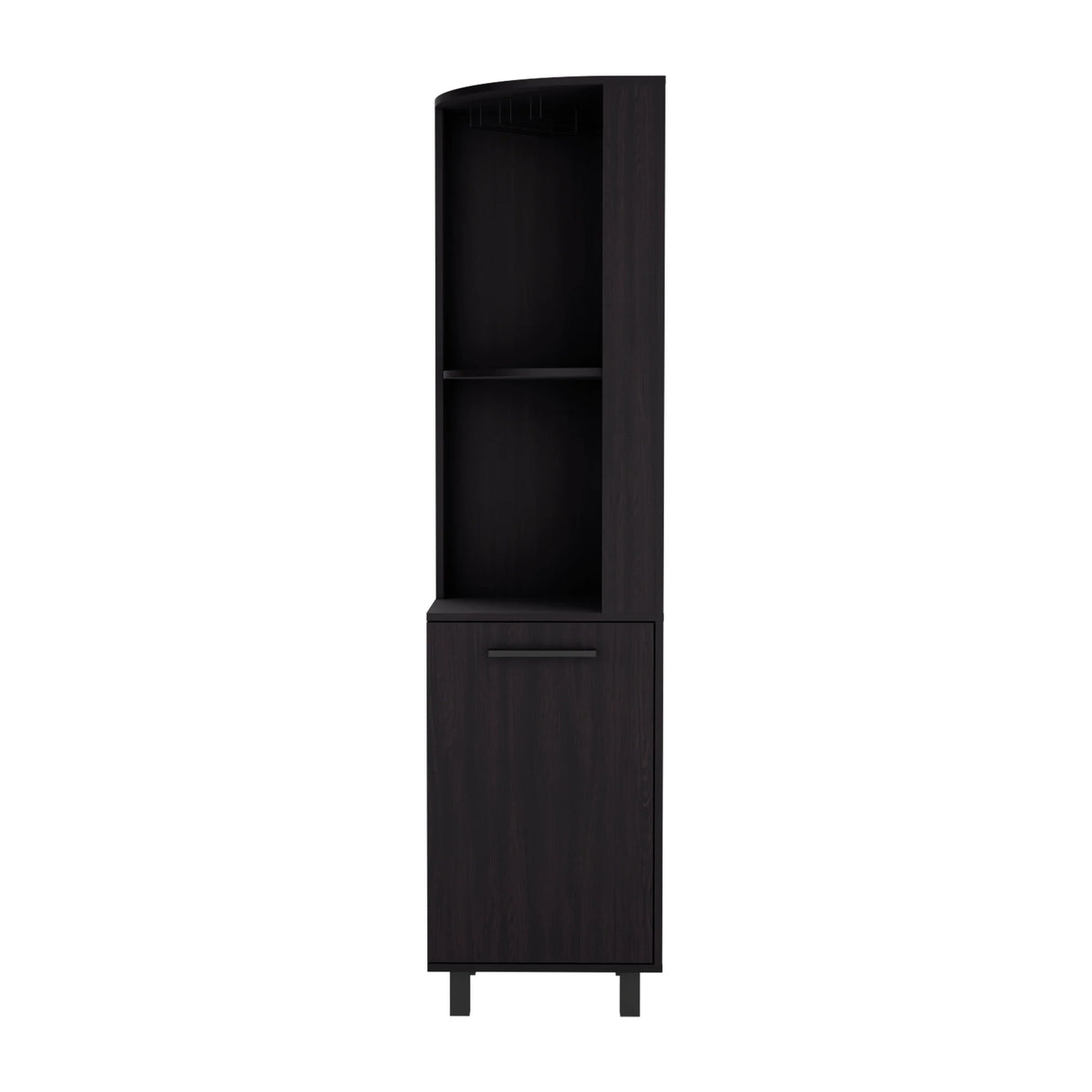 Modern Black MDF Corner Bar Cabinet With Wine Rack - Omega Lifestyles