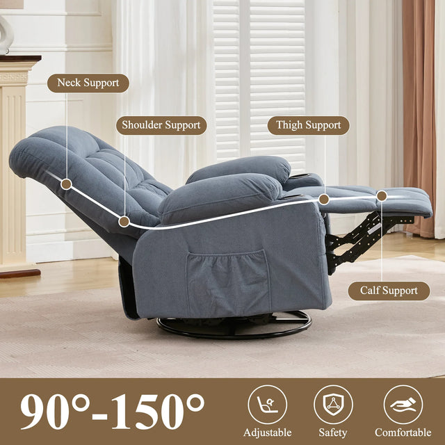 3D Kneading Heated Rocker Recliner Chair With USB Port - Omega Lifestyles