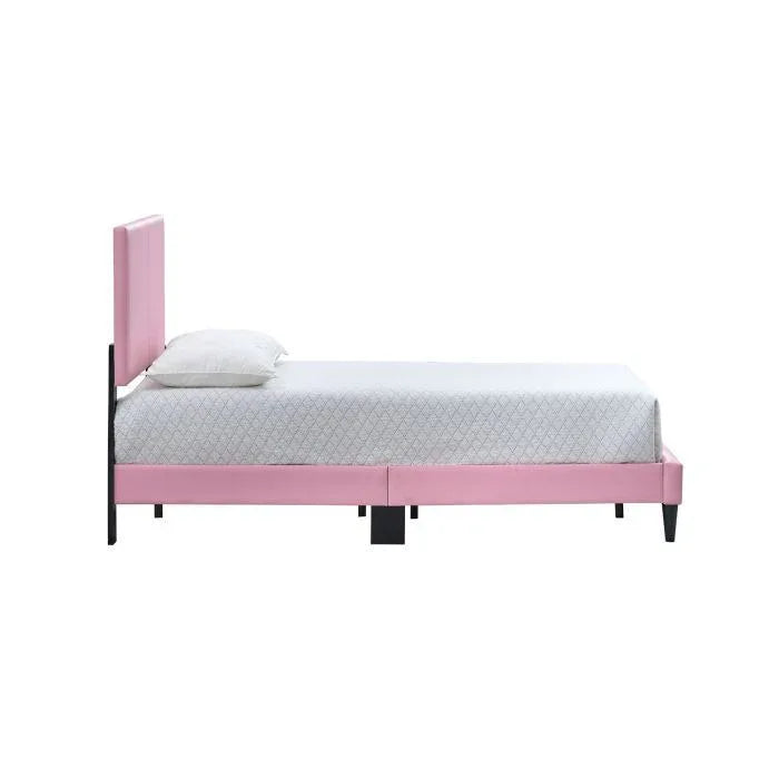 Twin Pink Upholstered Adjustable Headboard Bed Frame - Omega Lifestyles