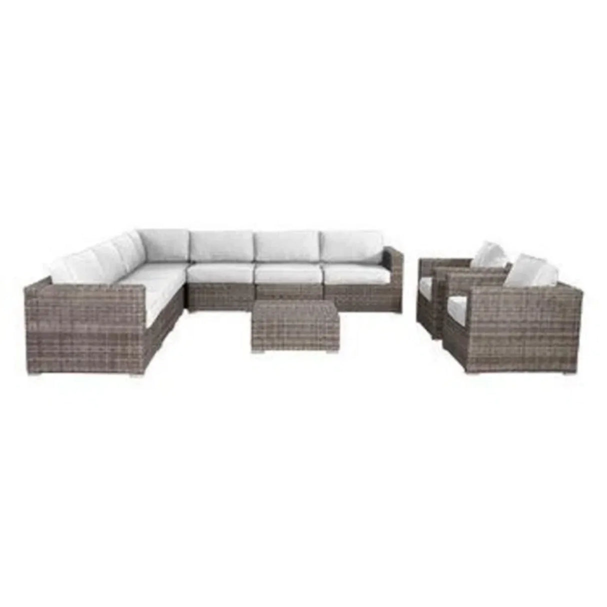 Luxury 10-Piece Weather Resistant Wicker Outdoor Seating Set - Omega Lifestyles