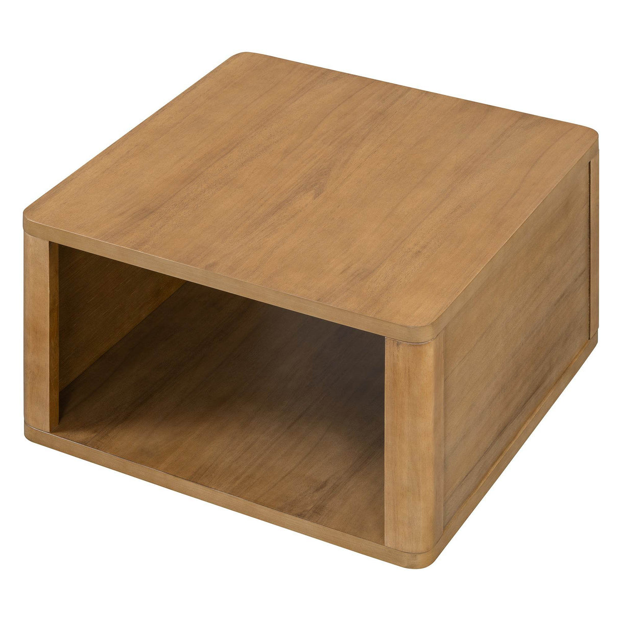 Natural Farmhouse Square Coffee Table With Storage - Sleep Galleria