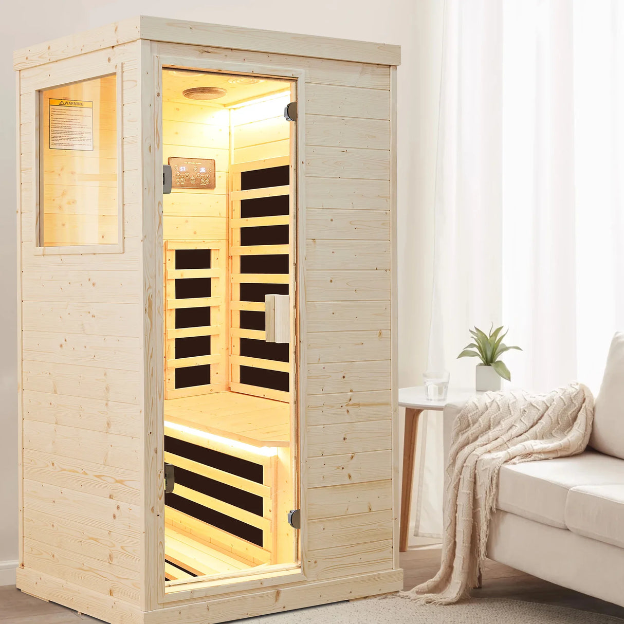 Single Person Spruce Wood Far Infrared Sauna - Omega Lifestyles