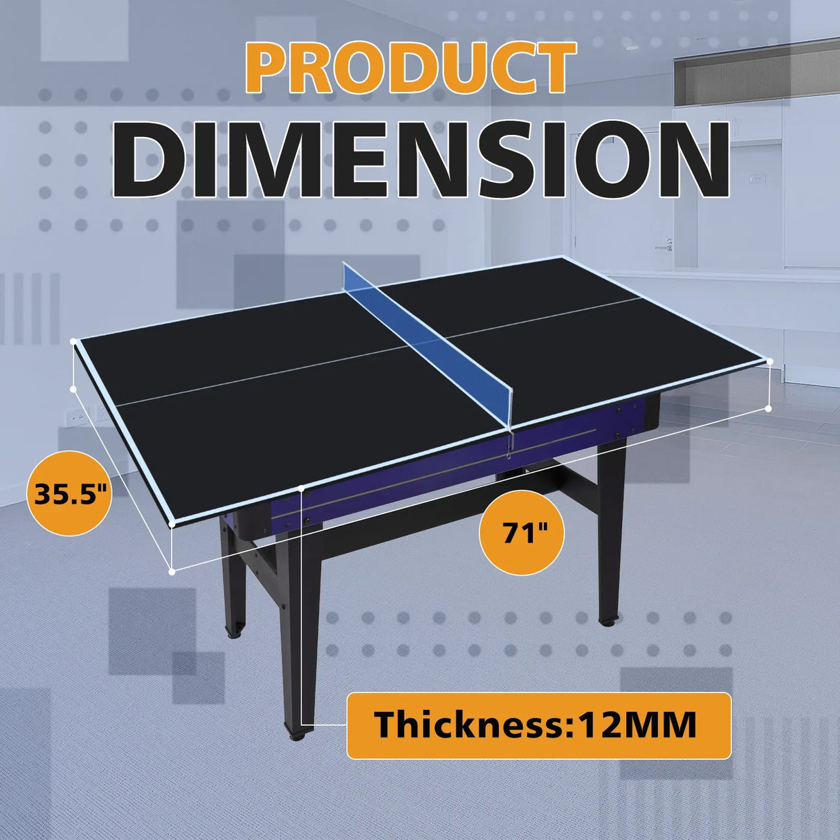 Foldable Portable Black MDF Ping Pong Conversion Table Top - Omega Lifestyles