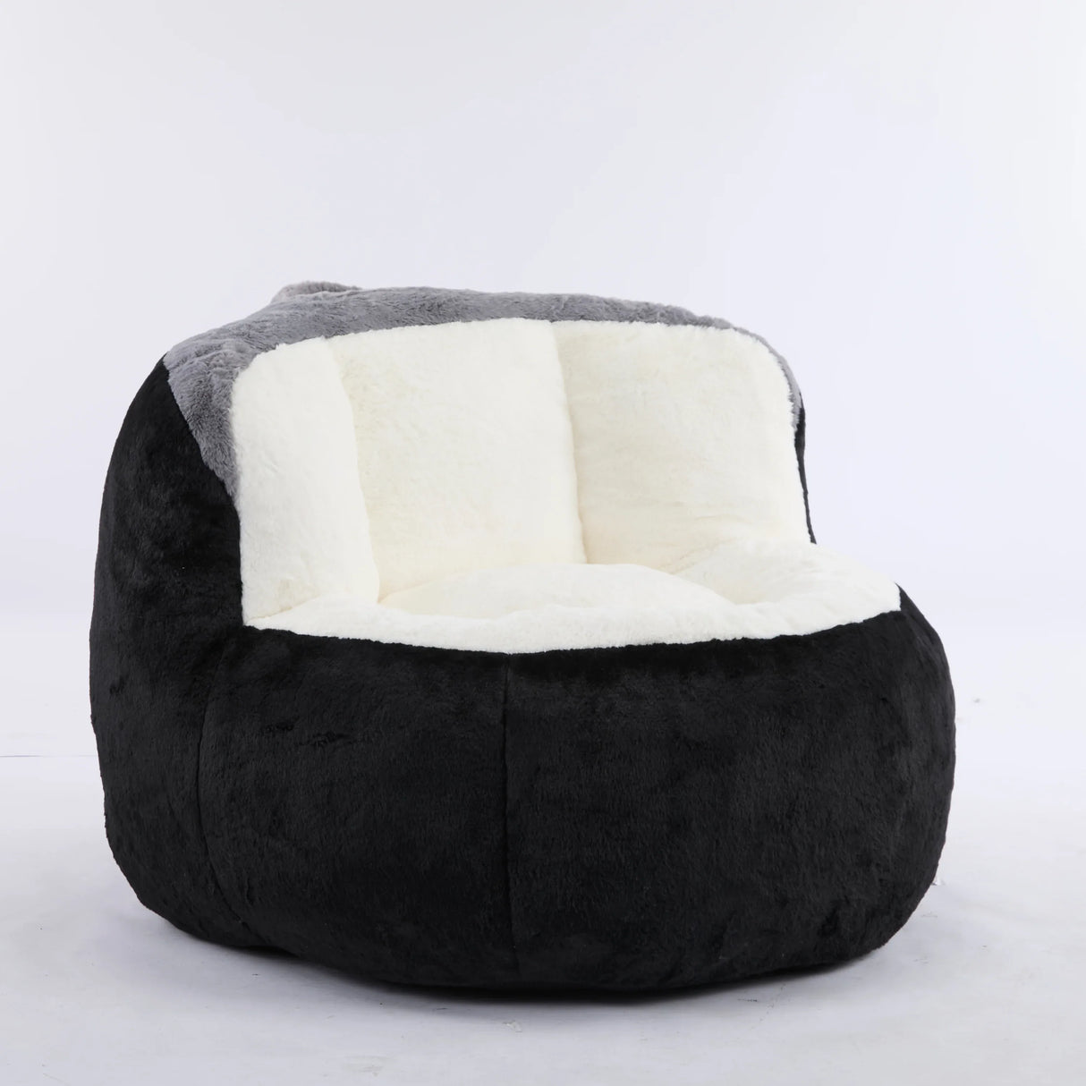 Multicolor Faux Fur Oversized Foam-Filled Bean Bag Chair - Omega Lifestyles