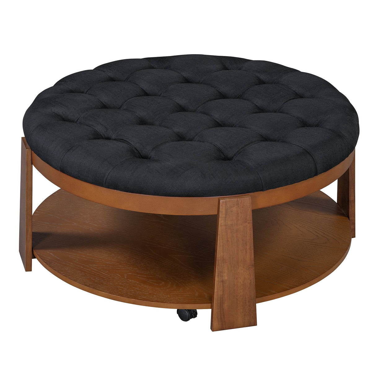 Modern Large Round Upholstered Ottoman Coffee Table - Sleep Galleria