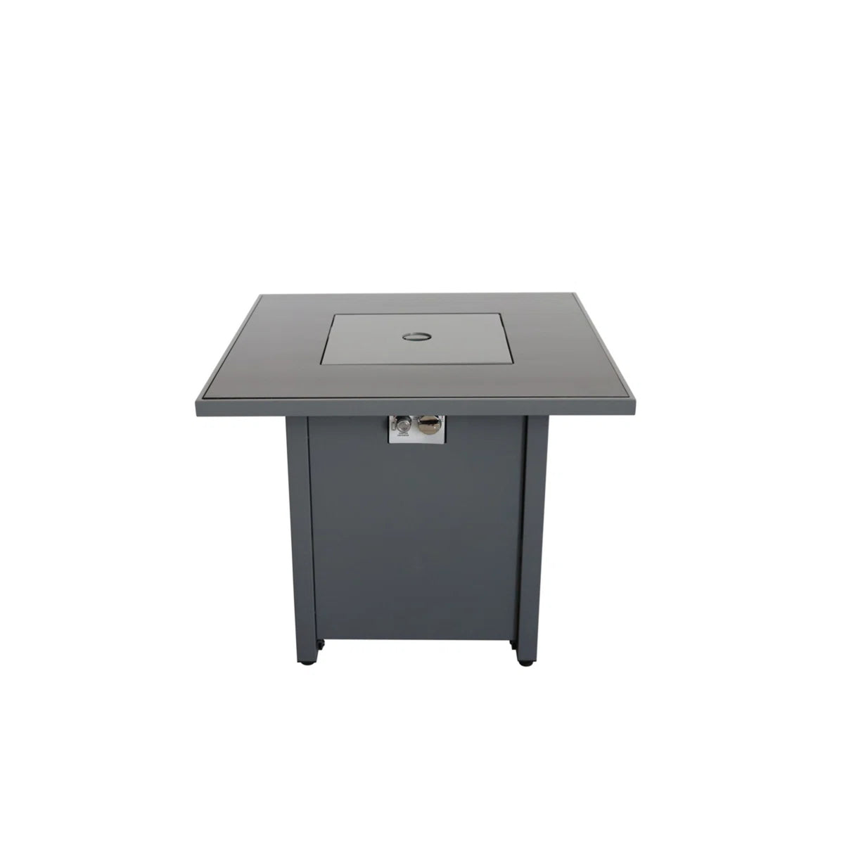 Modern Gray Steel Outdoor Fire Pit Table With Lid