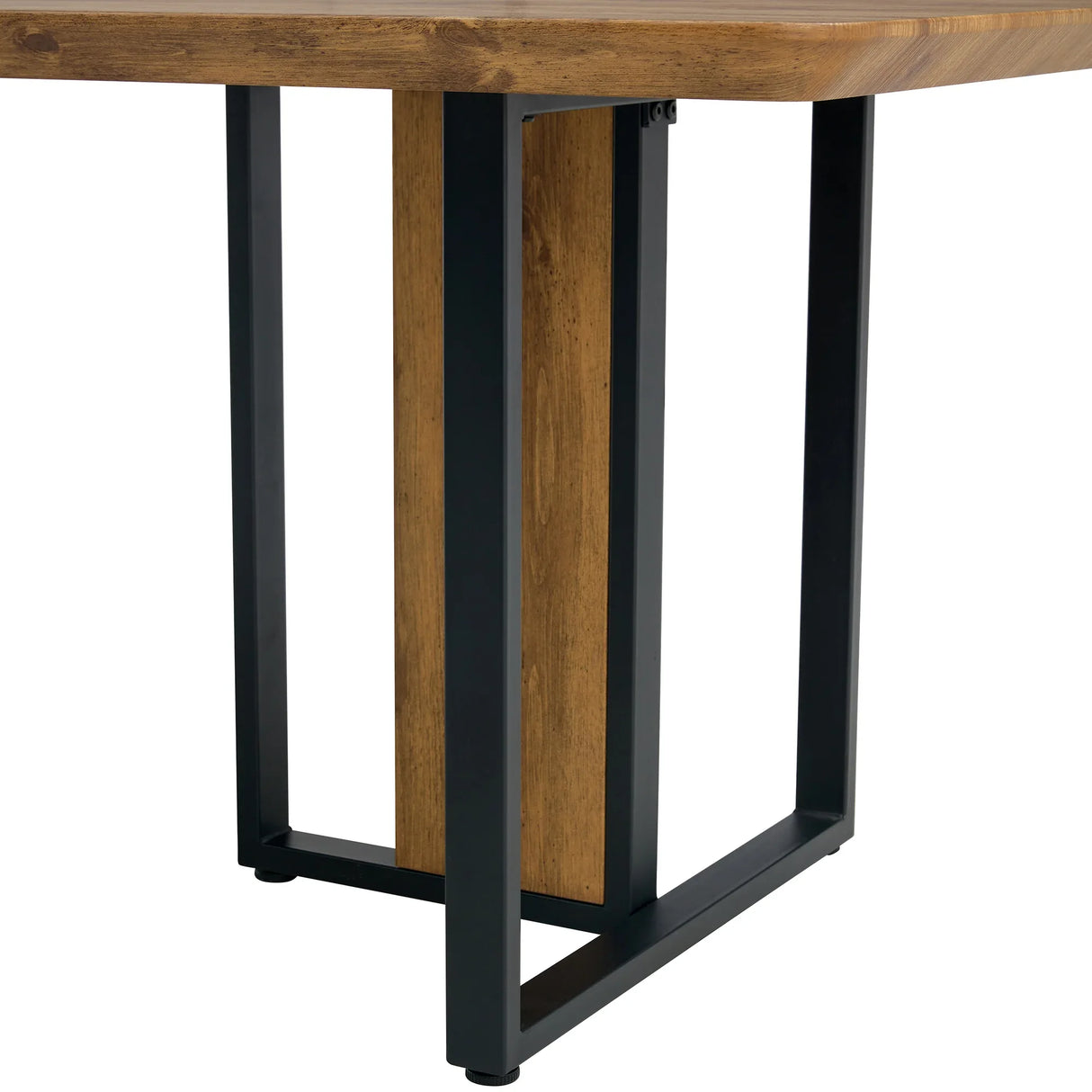 Wood-Textured MDF Dining Table Set With 4 Fabric Chairs - Omega Lifestyles