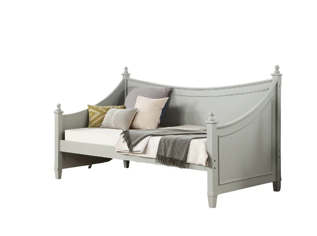 Transitional Light Gray Solid Wood Twin Daybed Frame - Omega Lifestyles
