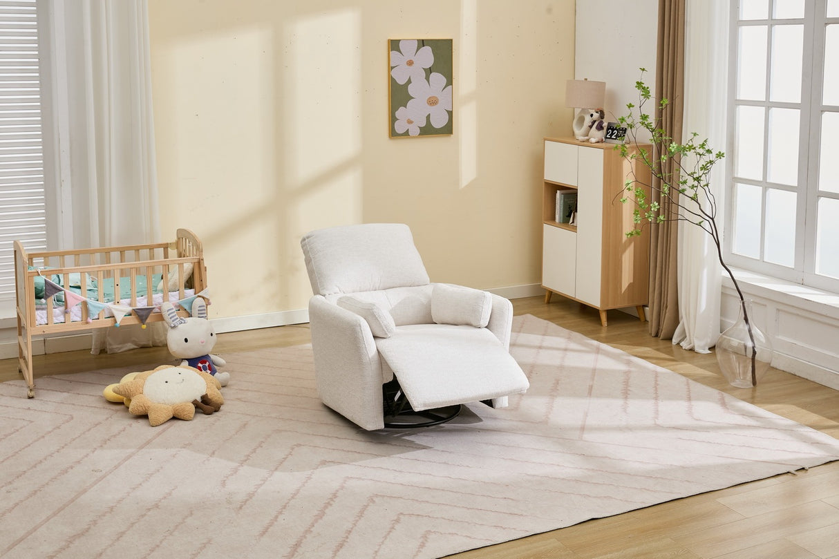 P45 Power Swivel Sherpa Fabric Recliner With USB Ports