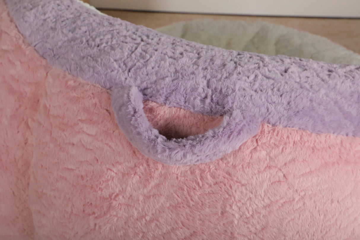 Multicolor Faux Fur Oversized Foam-Filled Bean Bag Chair - Omega Lifestyles