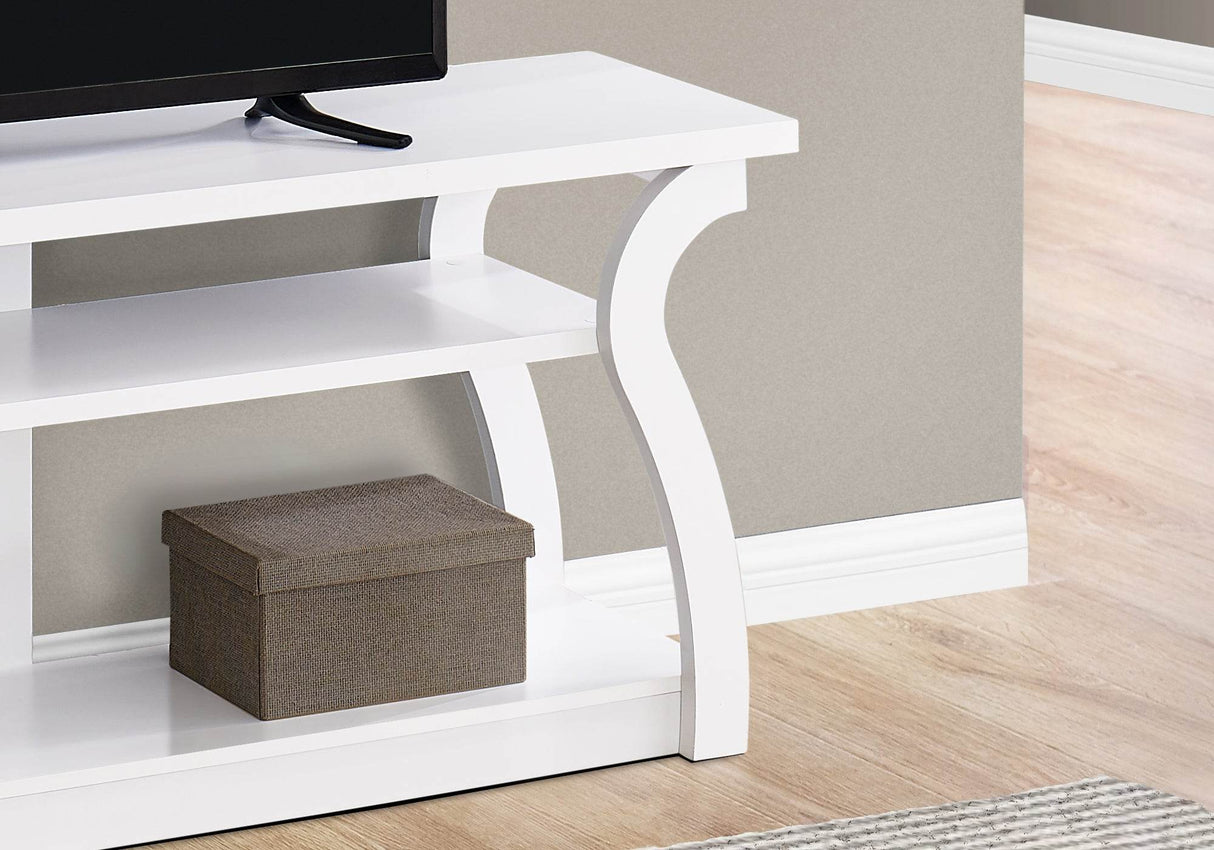 60-Inch White Contemporary Media Console TV Stand - Sleep Galleria