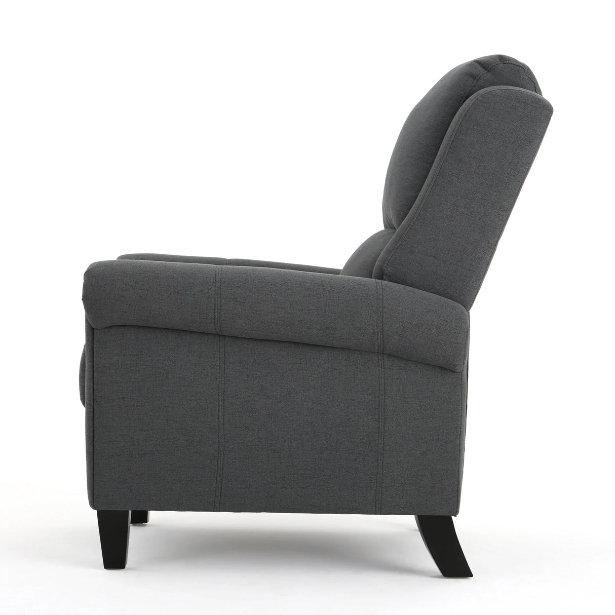 Charcoal Fabric Push Rack Recliner With Rubberwood Legs - Omega Lifestyles