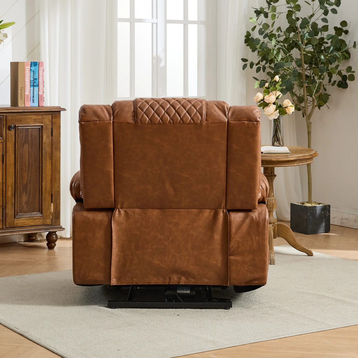 Medium-Firm PU Leather Remote-Controlled Heating Massage Recliner - Omega Lifestyles