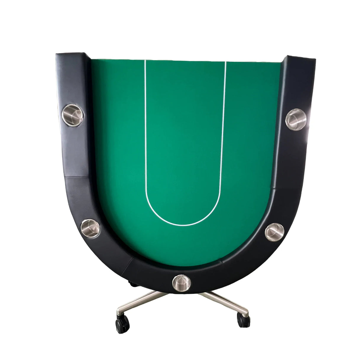 Foldable Rolling Premium 10-Player Green Poker Table - Omega Lifestyles
