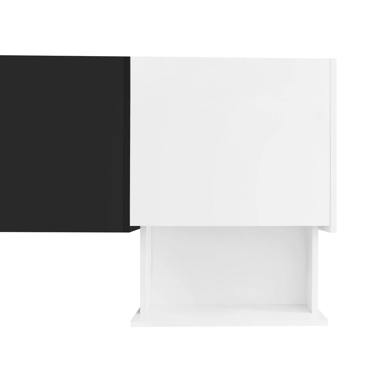 Two-Tone Particle Board White TV Stand With Storage - Sleep Galleria