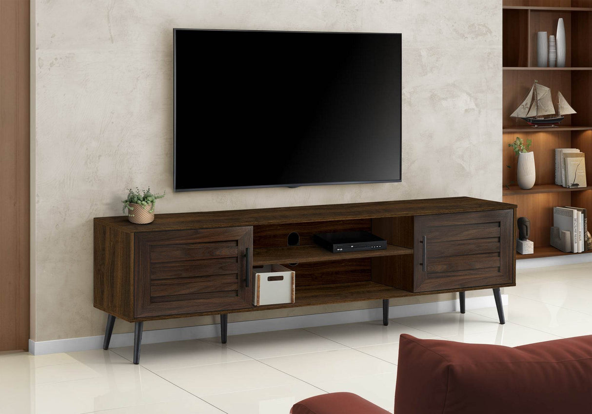 72-Inch Transitional Brown Laminate TV Stand Console - Sleep Galleria