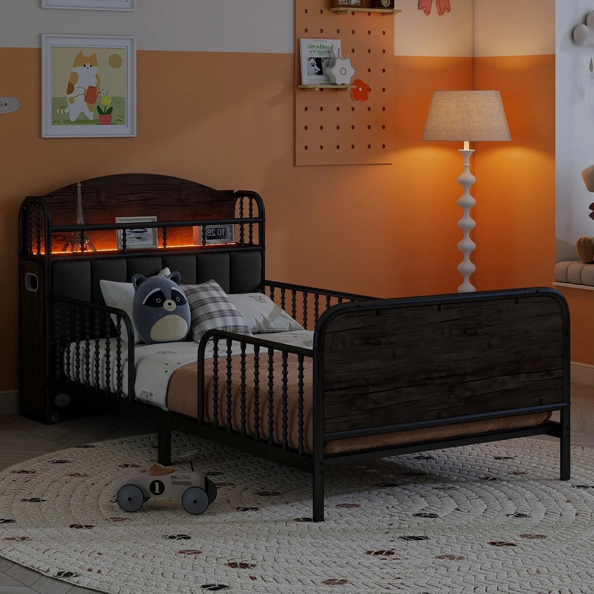 Twin Metal Platform Bed Frame With LED Light - Omega Lifestyles