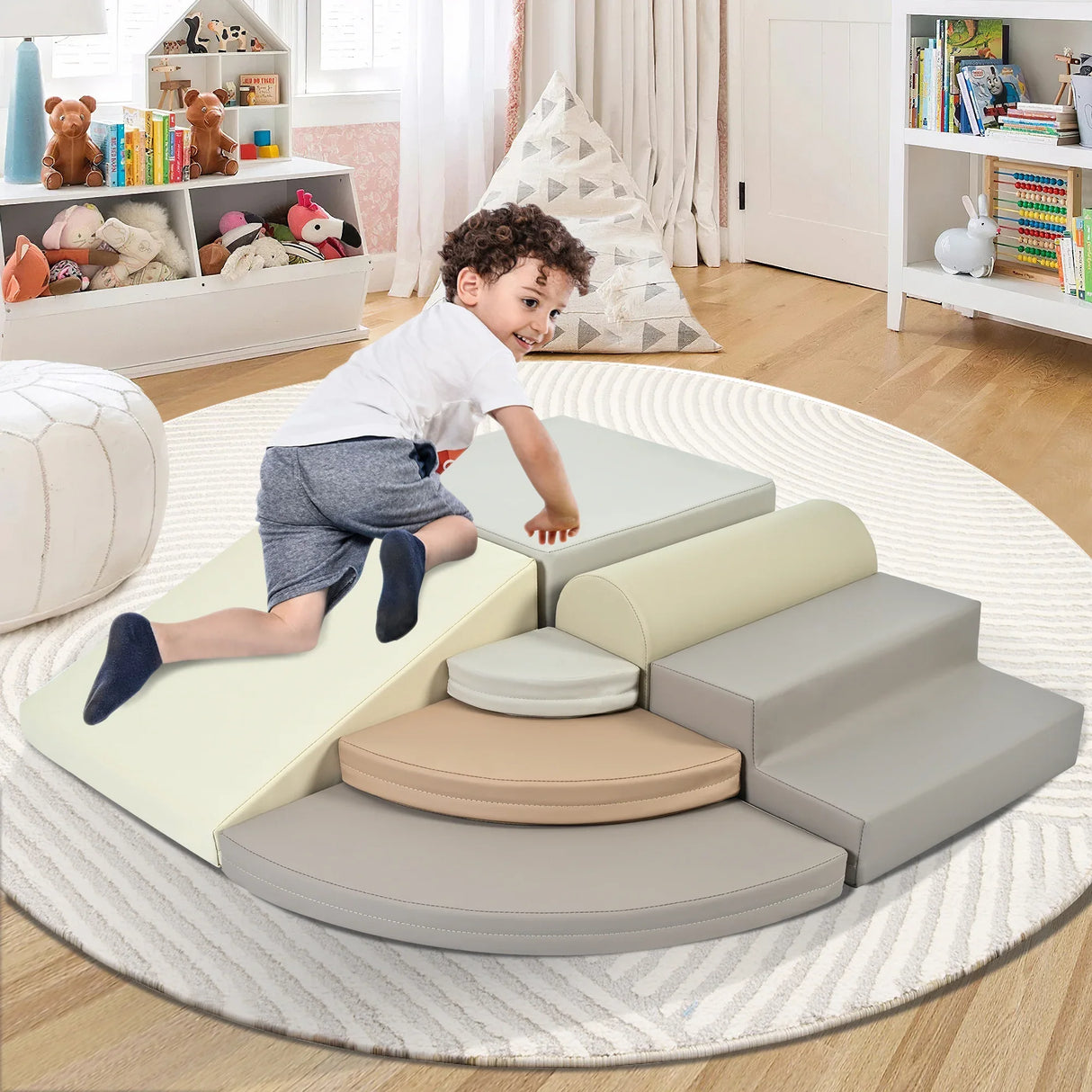 7-Piece Soft Foam Climbing Blocks Toddler Playset - Omega Lifestyles