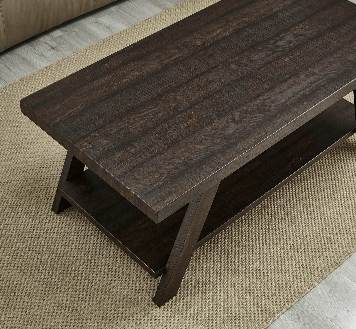 3-Piece Contemporary Wood Shelf Coffee Table Set - Sleep Galleria