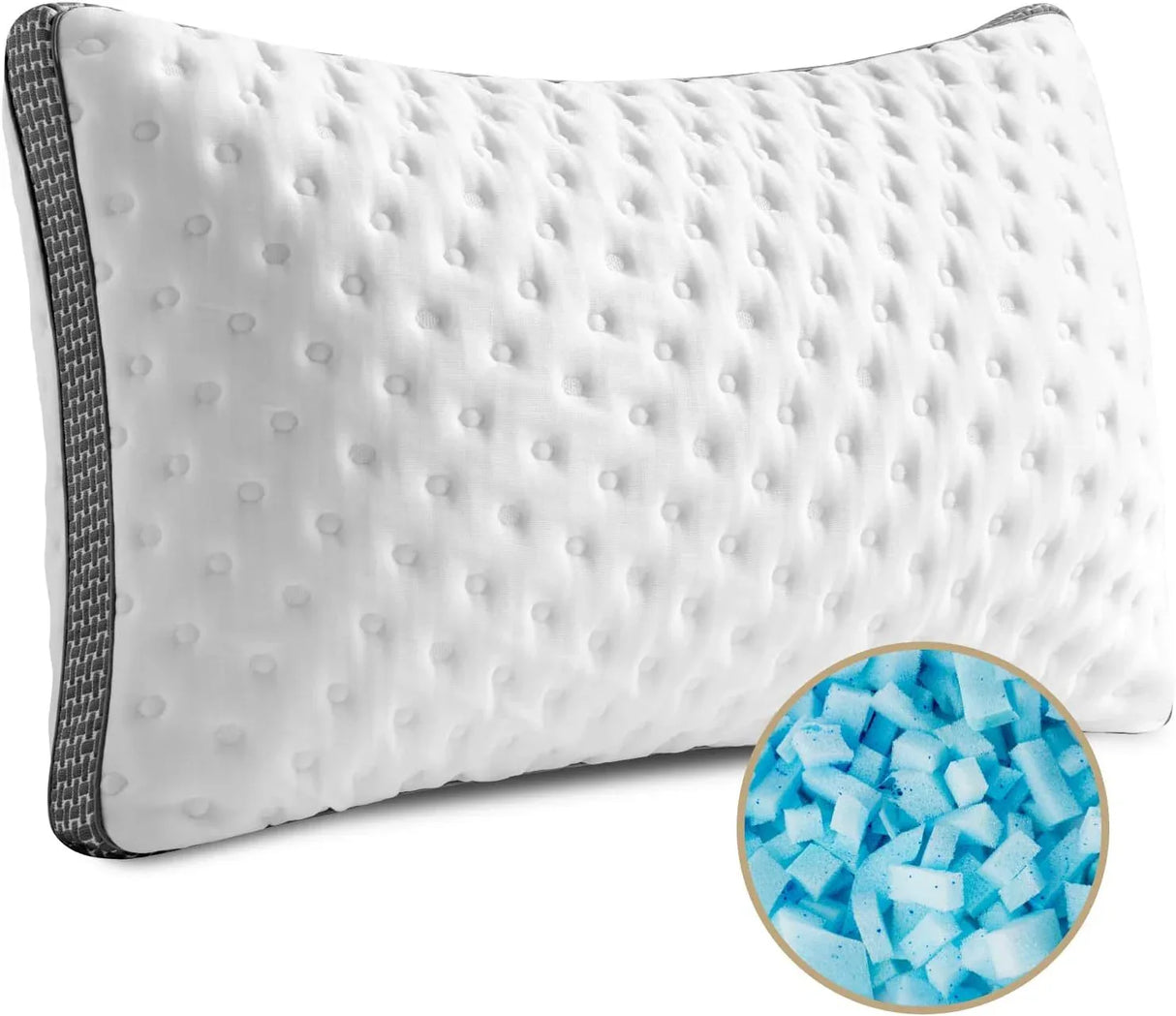 FREE Set Of 2 Medium Firm Cooling Gel Memory Foam Queen Pillow - Omega Lifestyles