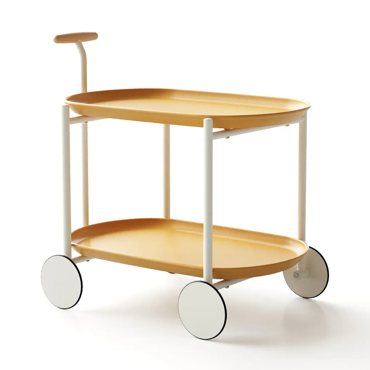 Antique Yellow Artsy Mobile Kitchen Storage Cart - Omega Lifestyles